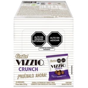 Chocolates COSTA Vizzio grageas Crunch con Cereal 21g Caja 10un